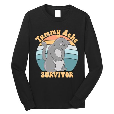 Tummy Ache Survivor Cat Long Sleeve Shirt