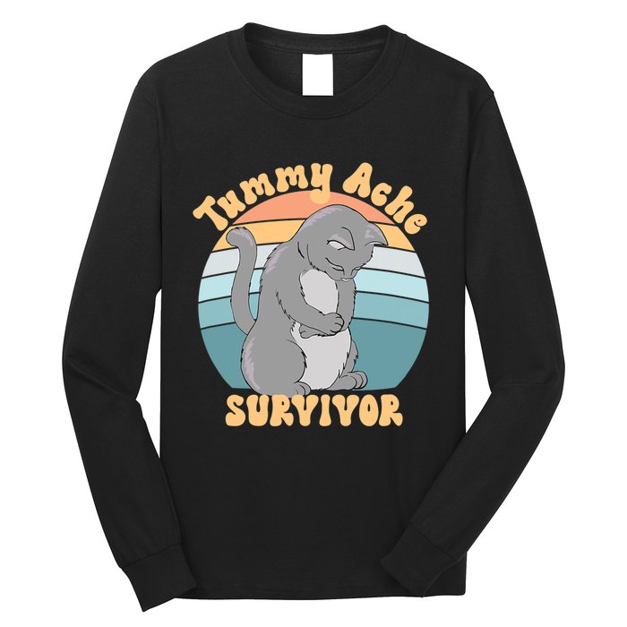 Tummy Ache Survivor Cat Long Sleeve Shirt