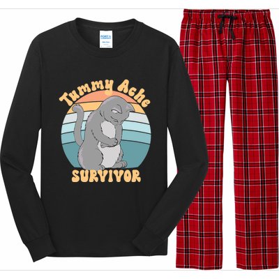 Tummy Ache Survivor Cat Long Sleeve Pajama Set