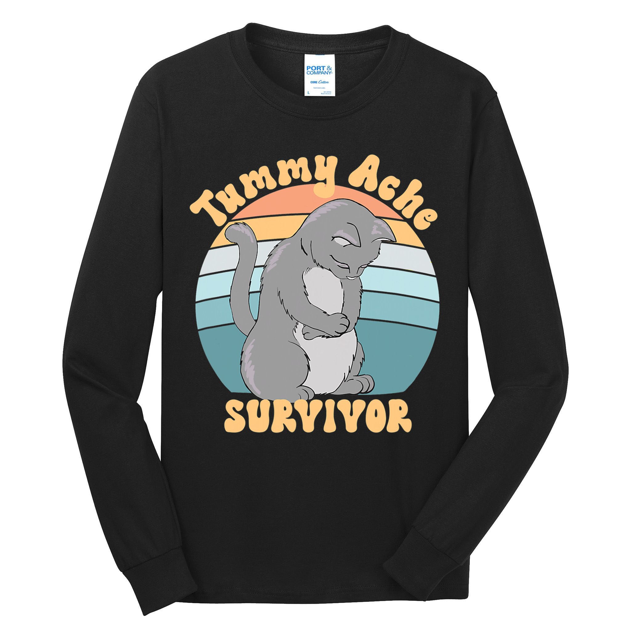 Tummy Ache Survivor Cat Tall Long Sleeve T-Shirt