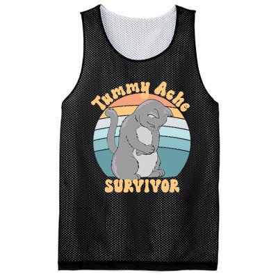 Tummy Ache Survivor Cat Mesh Reversible Basketball Jersey Tank