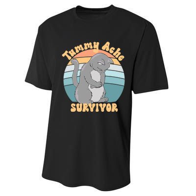 Tummy Ache Survivor Cat Performance Sprint T-Shirt