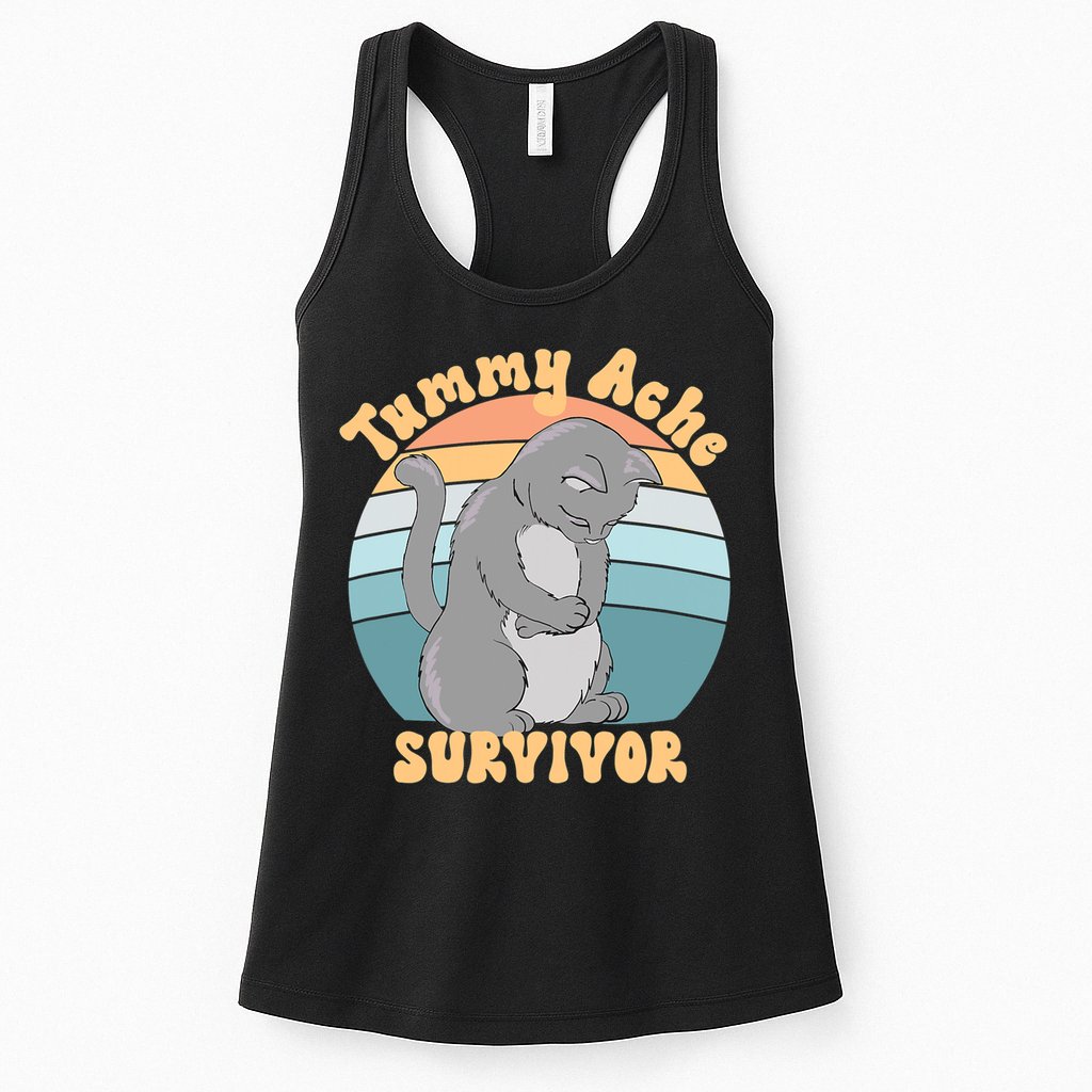 Tummy Ache Survivor Cat Womens Tank Top