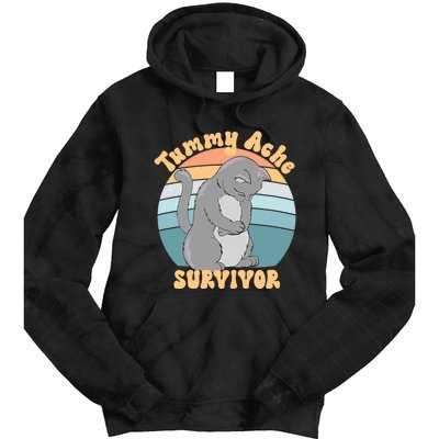 Tummy Ache Survivor Cat Tie Dye Hoodie