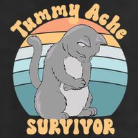 Tummy Ache Survivor Cat Microfiber Hand Towel