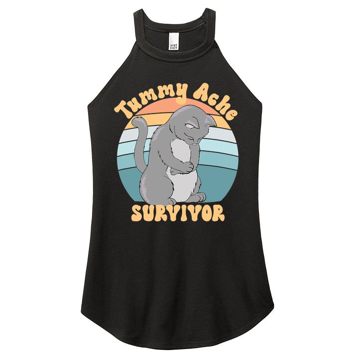 Tummy Ache Survivor Cat Women's Perfect Tri Rocker Tank