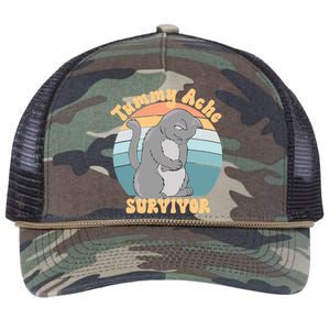 Tummy Ache Survivor Cat Retro Rope Trucker Hat Cap