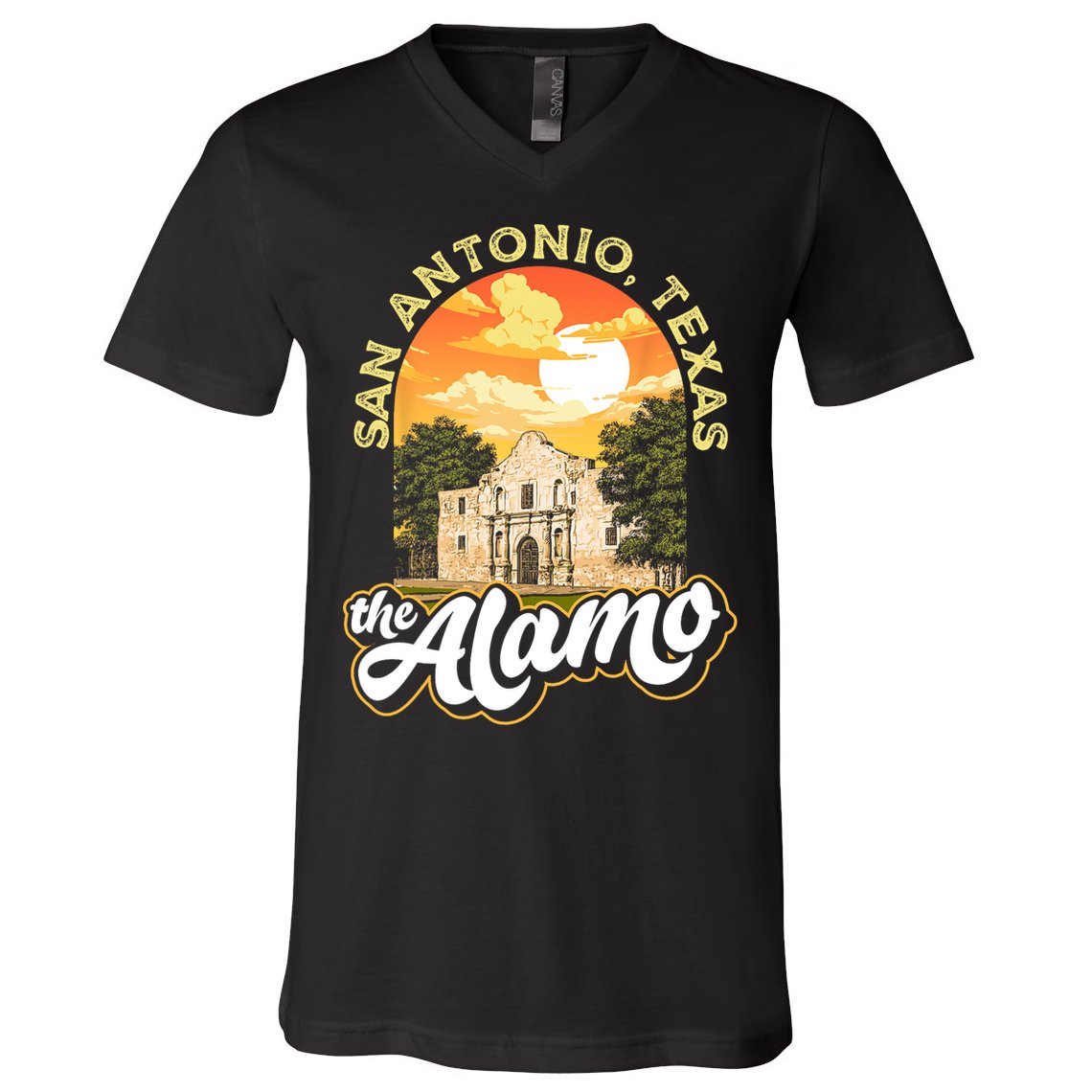 The Alamo San Antonio Texas Mission Vintage Retro Remember V-Neck T-Shirt
