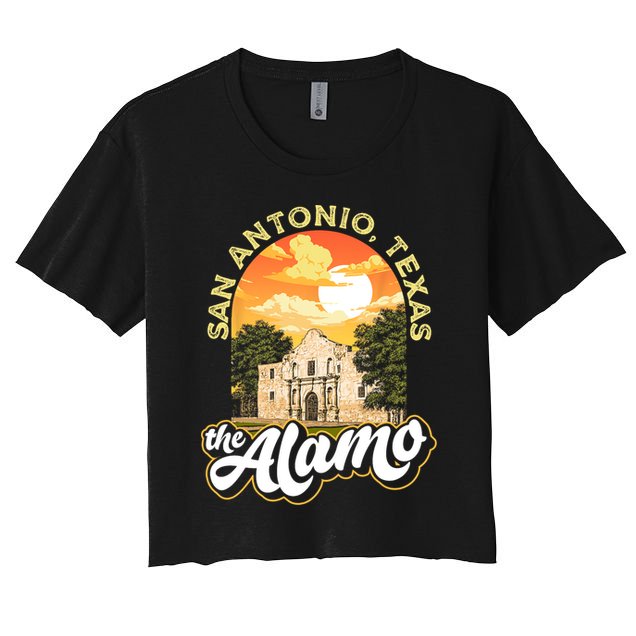 The Alamo San Antonio Texas Mission Vintage Retro Remember Crop Top