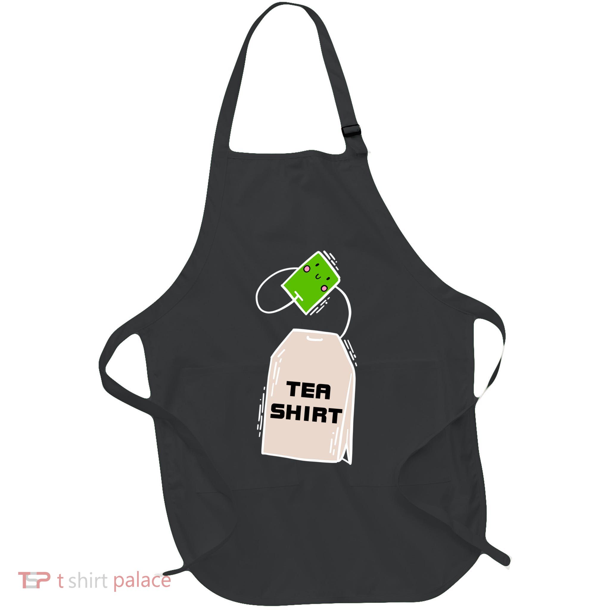 Tea Shirt Cute Tea Bag Full-Length Apron With Pockets