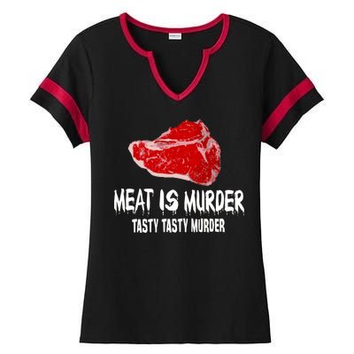 Tasty Meat Is Murder Ladies Halftime Notch Neck Tee