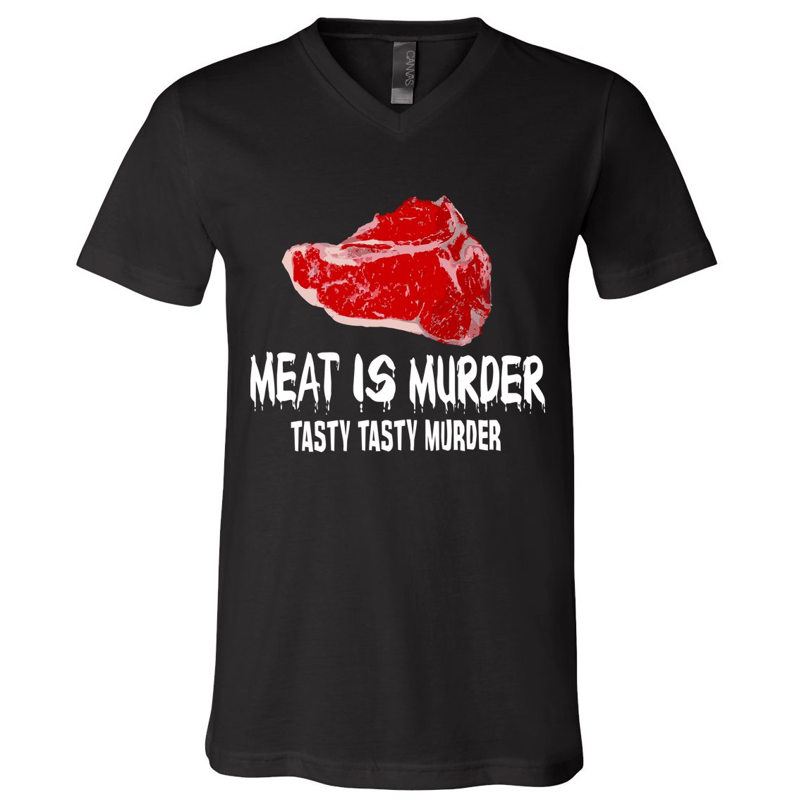 Tasty Meat Is Murder V-Neck T-Shirt
