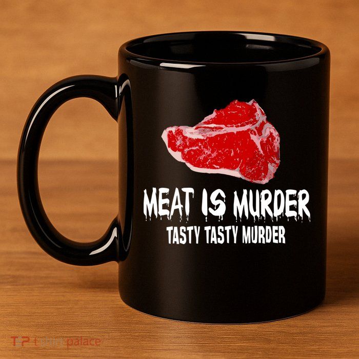 Tasty Meat Is Murder 11oz C Handle Ceramic Mug