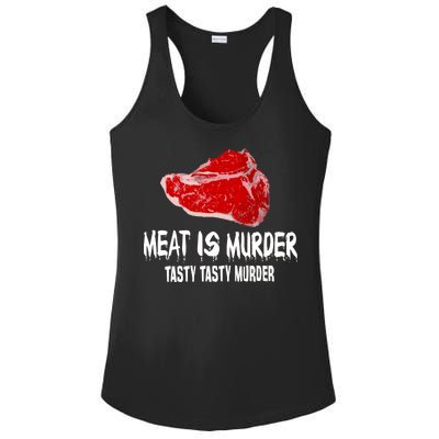 Tasty Meat Is Murder Ladies PosiCharge Competitor Racerback Tank