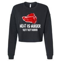 Tasty Meat Is Murder Cropped Pullover Crew