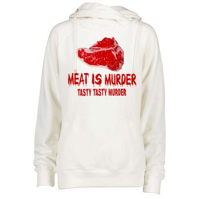 Tasty Meat Is Murder Womens Funnel Neck Pullover Hood