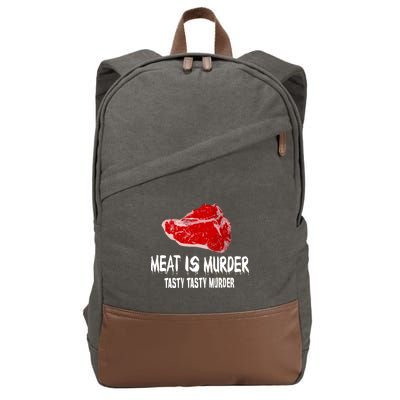 Tasty Meat Is Murder Cotton Canvas Backpack