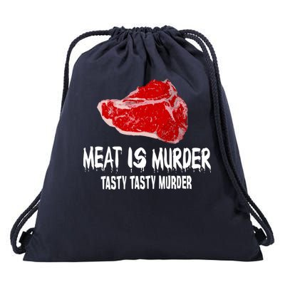 Tasty Meat Is Murder Drawstring Bag