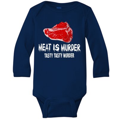 Tasty Meat Is Murder Baby Long Sleeve Bodysuit