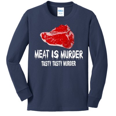 Tasty Meat Is Murder Kids Long Sleeve Shirt