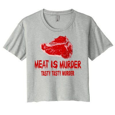 Tasty Meat Is Murder Women's Crop Top Tee