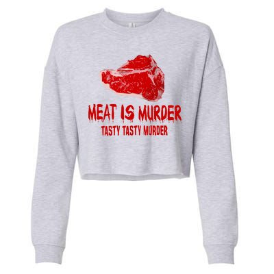 Tasty Meat Is Murder Cropped Pullover Crew