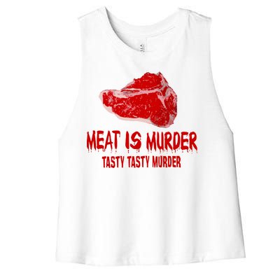 Tasty Meat Is Murder Women's Racerback Cropped Tank