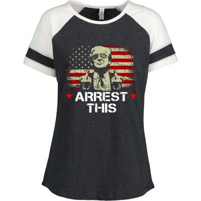 Trump Arrest This Funny Trump 2024 Convicted Felon Enza Ladies Jersey Colorblock Tee