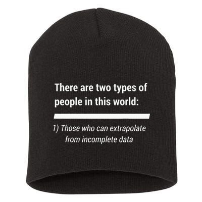 There Are Two Types Of People Extrapolate Incomplete Data Short Acrylic Beanie