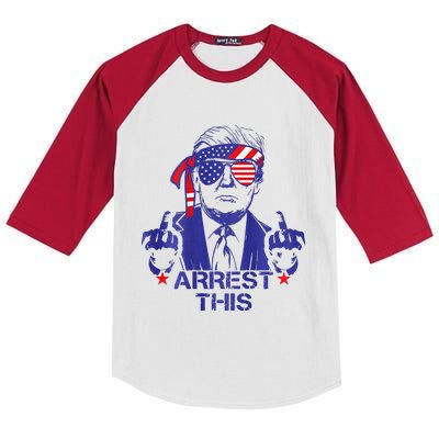 Trump Arrest This Funny Trump 2024 Convicted Felon Kids Colorblock Raglan Jersey