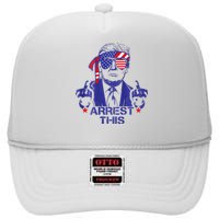 Trump Arrest This Funny Trump 2024 Convicted Felon High Crown Mesh Back Trucker Hat