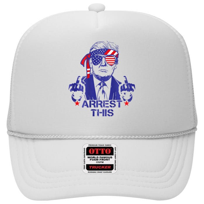 Trump Arrest This Funny Trump 2024 Convicted Felon High Crown Mesh Back Trucker Hat