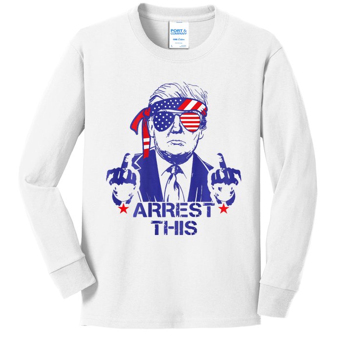 Trump Arrest This Funny Trump 2024 Convicted Felon Kids Long Sleeve Shirt