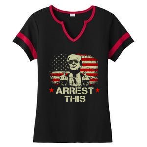 Trump Arrest This Funny Trump 2024 Convicted Felon Ladies Halftime Notch Neck Tee