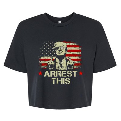 Trump Arrest This Funny Trump 2024 Convicted Felon Bella+Canvas Jersey Crop Tee