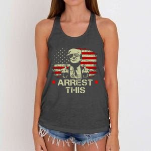 Trump Arrest This Funny Trump 2024 Convicted Felon Women's Knotted Racerback Tank