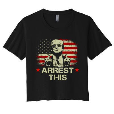 Trump Arrest This Funny Trump 2024 Convicted Felon Women's Crop Top Tee