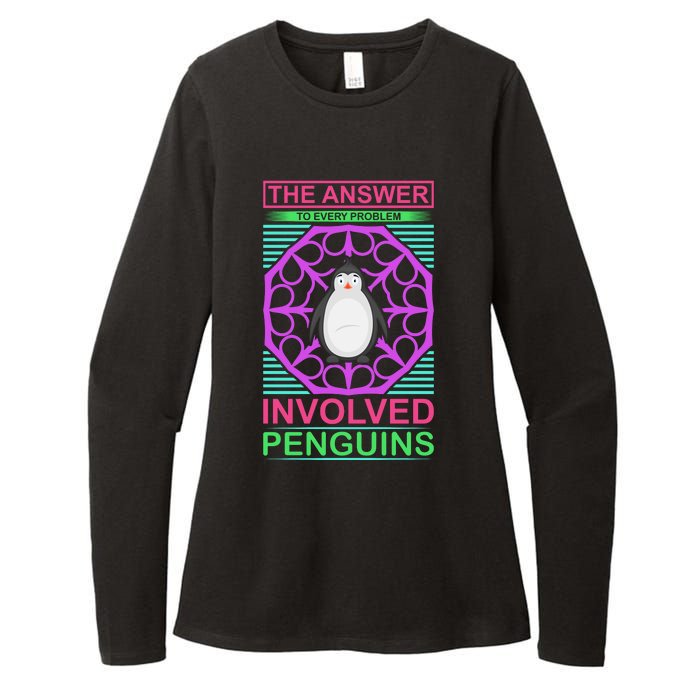 The Answer To Every Problem Involved Penguins Womens CVC Long Sleeve Shirt