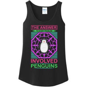 The Answer To Every Problem Involved Penguins Ladies Essential Tank