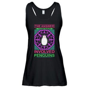 The Answer To Every Problem Involved Penguins Ladies Essential Flowy Tank