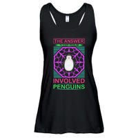 The Answer To Every Problem Involved Penguins Ladies Essential Flowy Tank