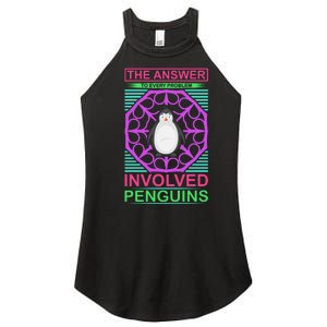 The Answer To Every Problem Involved Penguins Women's Perfect Tri Rocker Tank