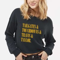 Tailgates And Touchdowns Cropped Pullover Crew