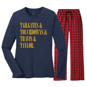 Tailgates And Touchdowns Women's Long Sleeve Flannel Pajama Set 