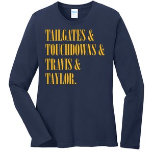 Tailgates And Touchdowns Ladies Long Sleeve Shirt