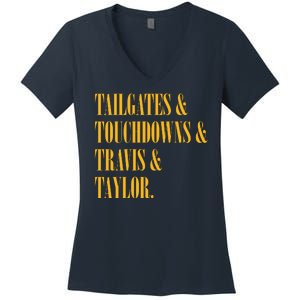 Tailgates And Touchdowns Women's V-Neck T-Shirt