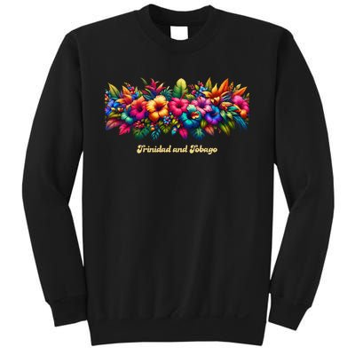 Trinidad And Tobago Band Of Tropical Flowers Sweatshirt