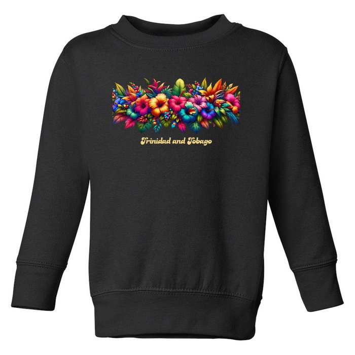 Trinidad And Tobago Band Of Tropical Flowers Toddler Sweatshirt