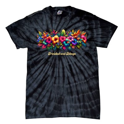 Trinidad And Tobago Band Of Tropical Flowers Tie-Dye T-Shirt