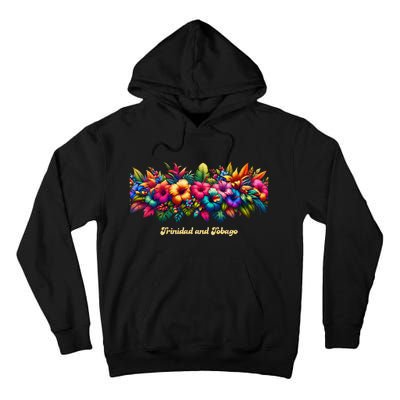 Trinidad And Tobago Band Of Tropical Flowers Tall Hoodie